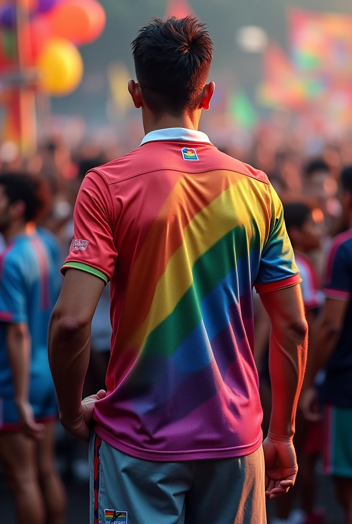 A sexy indian man with black hair,# sexual pose, ultra HD,16 k resolution, sharp focus, cinematic, masterpiece, in holi festival, colores,(handsome face) , perfect penis
