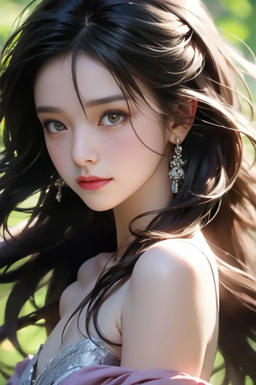 1 27-year-old girl, 1 The future goddess Athena, 12 Chinese Zodiac goddess pink purple, Athena goddess face  thin yellow pajamas, long thin nightgown 12 Chinese Zodiac many limbs  black lace detail, Athena, Mythical goddess from the future, Chinese Zodiac ♏, Luxurious sparkling Athena style, Dark Mystery Edition, Athena王冠, Lipstick red lips, Thin and beautiful lips, Don't laugh, shut your mouth, Characters created by Carol Buck and Pino Deheny, Intricate details, Detailed background, Very detailed, Light Magic, Miss, Clear face, Athena goddess pictures, Round , Large target, Round , Phoenix Feather Brooch, Long hair with bangs, (Long hair in 7 colors of the rainbow:1.9), Beautiful and delicate face and well-proportioned eyes, (Transparent eyes: 1.8), 大Large target圆眼睛，Exquisite and beautiful makeup, Rui, Long silk pajamas, Mysterious Makeup, bracelet, Side bangs dyed light, Upper Body, (Athena女神Upper Body: 1.8), Drooping arms, 真实生动的photo, (组成Athena的星星: 1.7), ( Sky Athena and fictional space-time portals: 1.8), Fiction Art, 原始photo, hanfu photo, Best photo, High target_resource, best quality, Best photo, 8K picture quality, 8K ultra , Surrealism, 最经济的真实photo, Athena标志的艺术肖像, followed by 1 symbol of the Athena logo, Athena goddess single portrait, The most realistic color scheme, 最佳photo颜色, on the table, Hair accessories, necklace, Jewelry, Pretty Face, Upper Body, Tyndall effect, Photorealism, Dark Studio, Border Light, Two-color light, (Delicate skin) High target: 1.2), 8K UHD, Digital SLR Camera, Soft Light, high quality, Volumetric Light, frank, photo, High target resourceolution, 4k picture quality, 8K, Bokeh, Smooth and sharp, 10 times more pixels, Charming goddess Athena, 性感女神Athena, Stretch out your arms,(Background Space: 1.8), (galaxy: 1.7), aurora, lightning, (aurora Background: 1.8), Perfect eyes, 完美眼睛的photo, Beautiful goddess and flowers,