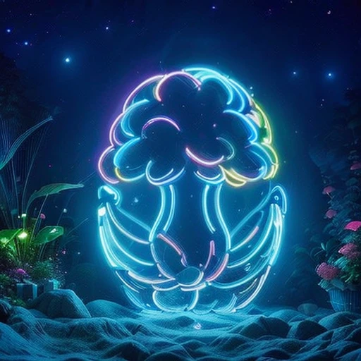 (((tmasterpiece))), (((Best quality at best))), ((intricately details)), ((Hyper-realistic)), ((1 transparent glowing mushroom, solo, Colorful transparent luminous plastic)), (Starry sky and nebula, A mysterious dreamy forest，Dense trees，Weird and cute glowing mushrooms，magicle world，Charming dreamy mushroom jungle under the moonlight, waterfallr, and luminous creatures soaring in the night, Exotic flowers and plants are blooming，Enchanting dream jungle background in moonlight，The picture is spectacular), beatiful background, Light particles, suns rays, dramatic lights, Film lighting, (midynight), (irregular), (mistic), (absurd res), dream-like, Disney, T-shirt design, Vector,number art, psychedelic theme, vivd colour, Saturated color, tranzp, PEIceSculpture, colorful