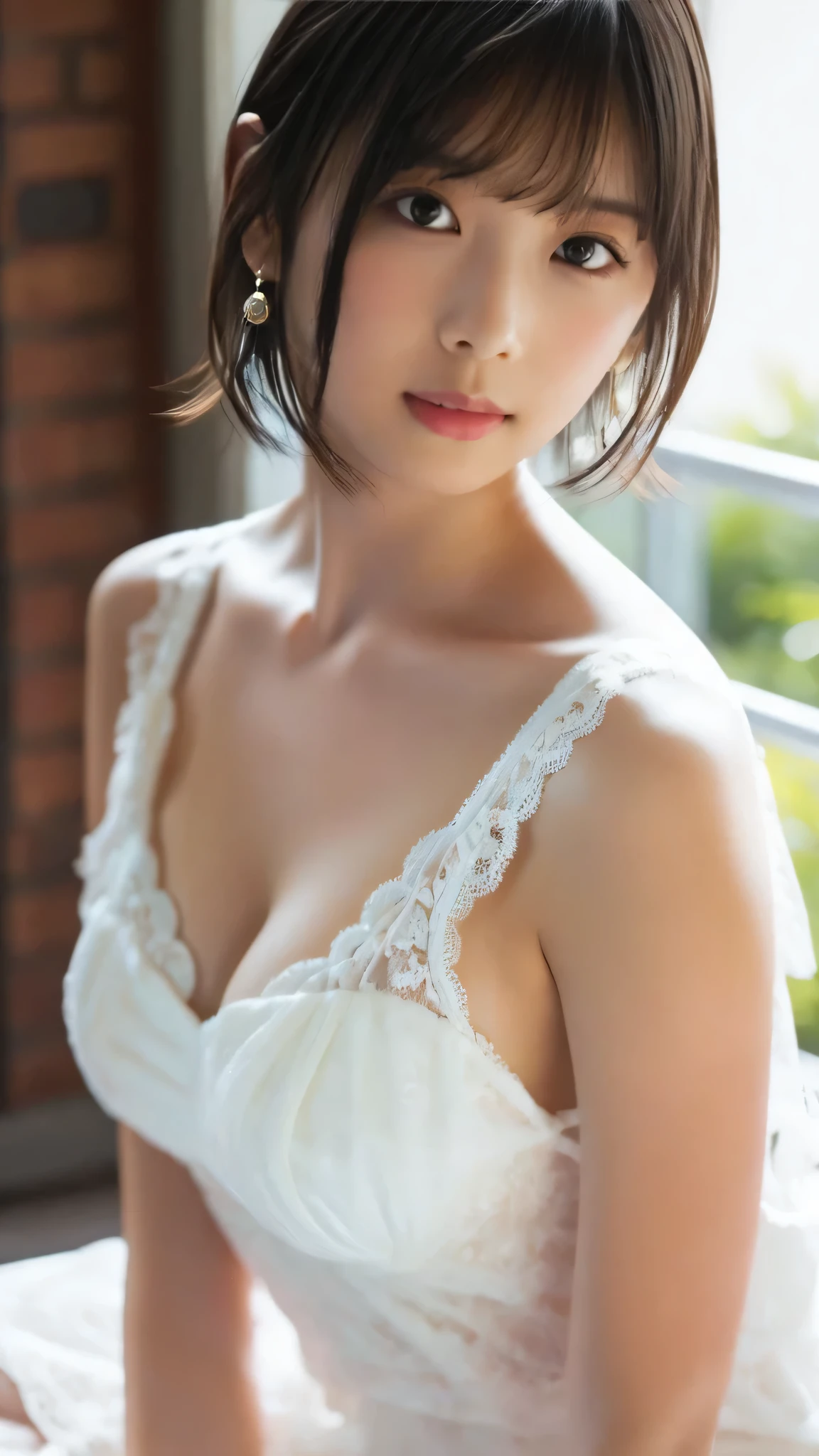 Wearing gorgeous gauze clothes,Extremely realistic,stand up straight,Hold your chest out,The most beautiful woman here,4086kbit,Extreme details,The truth of the skin and the texture of the skin,plenty of sunshine,Yu Shinoda,Upper body close-up