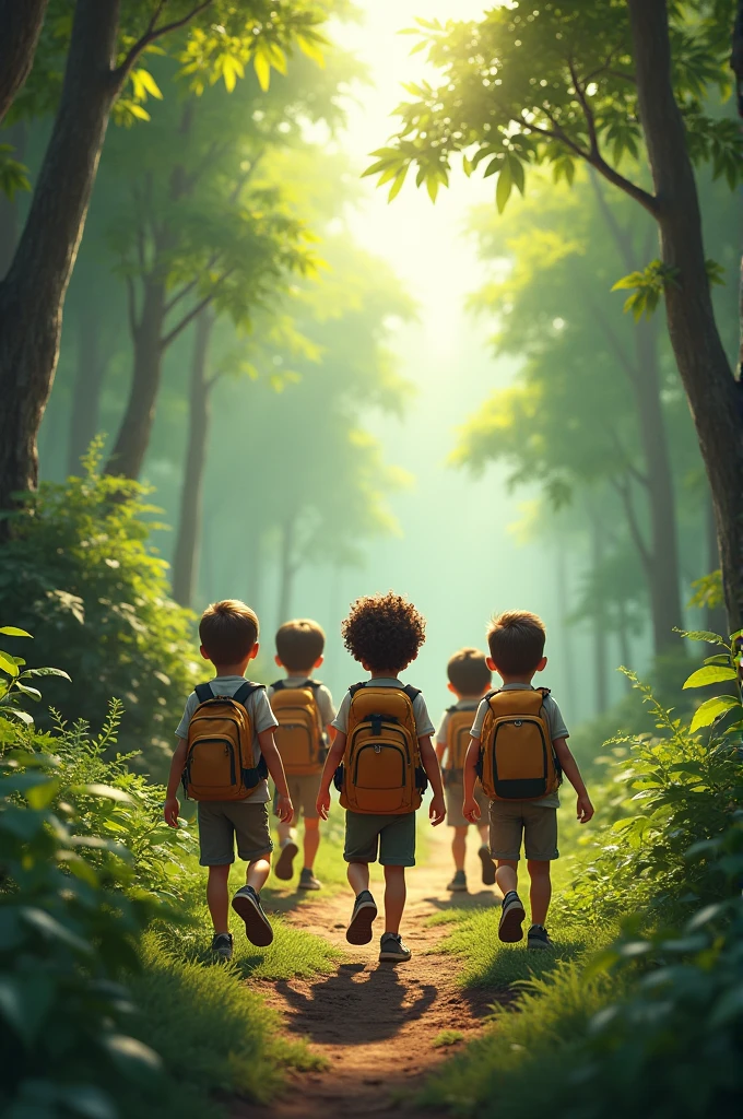 3 boys in the forest