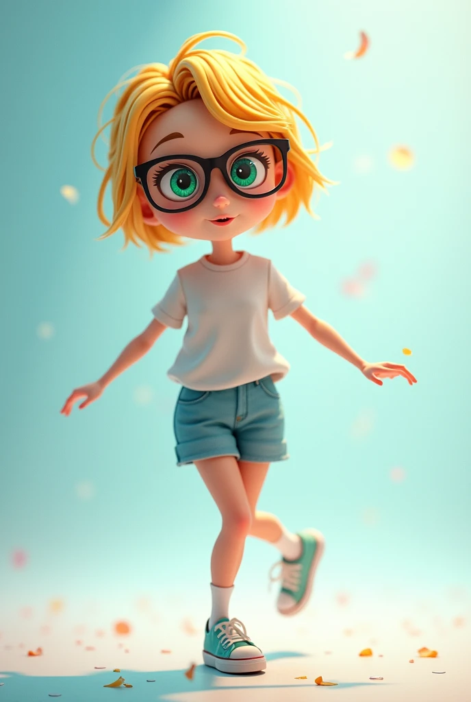1girl, child, blonde, white skin, armpit, nude, glasses