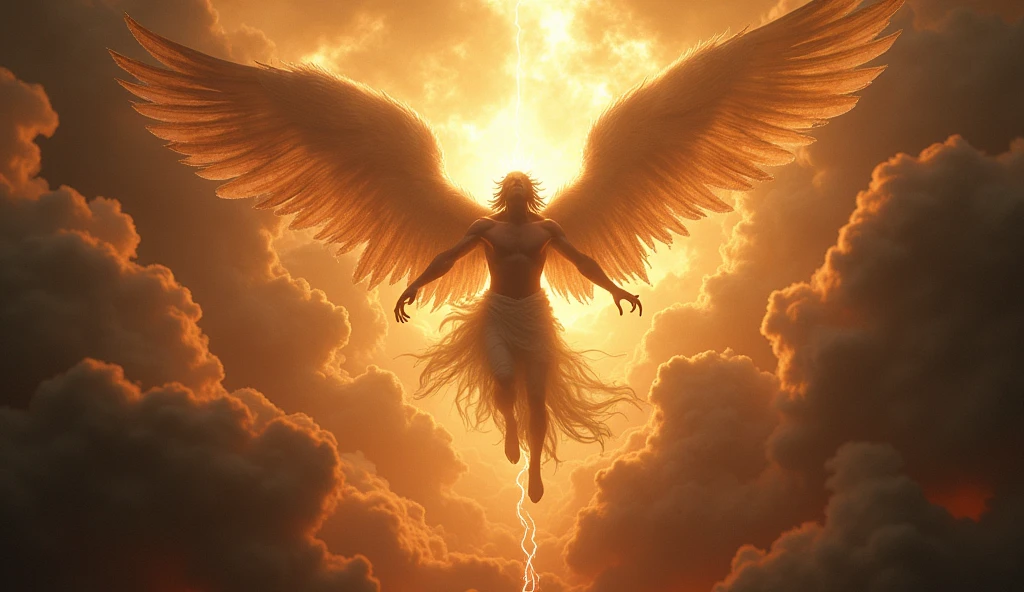 Man Fallen angel glowing big wings. hyper detailed .sun rays hitting him.cosmic particles extra detailed. masterpeice more detailed
Falling from sky feathers muscular colourful detailed. Falling from sky fire wings extra detailed
falling from top to bottom