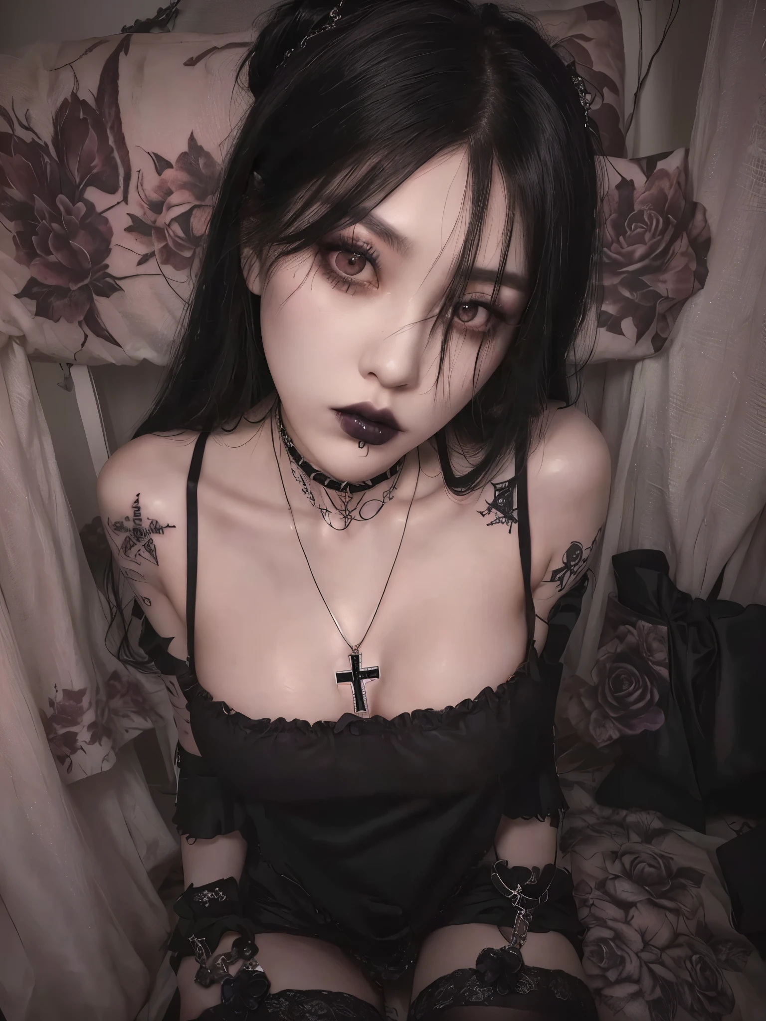black,
masterpiece, best quality, 1girl, <lora:kwFemale_Beta40-SDXL_v1:1>, skeleton, ghost, gothic, graveyard, snow, soul, underground, chinese, stomach tattoo, nipple piercing, cleavage, waifu,