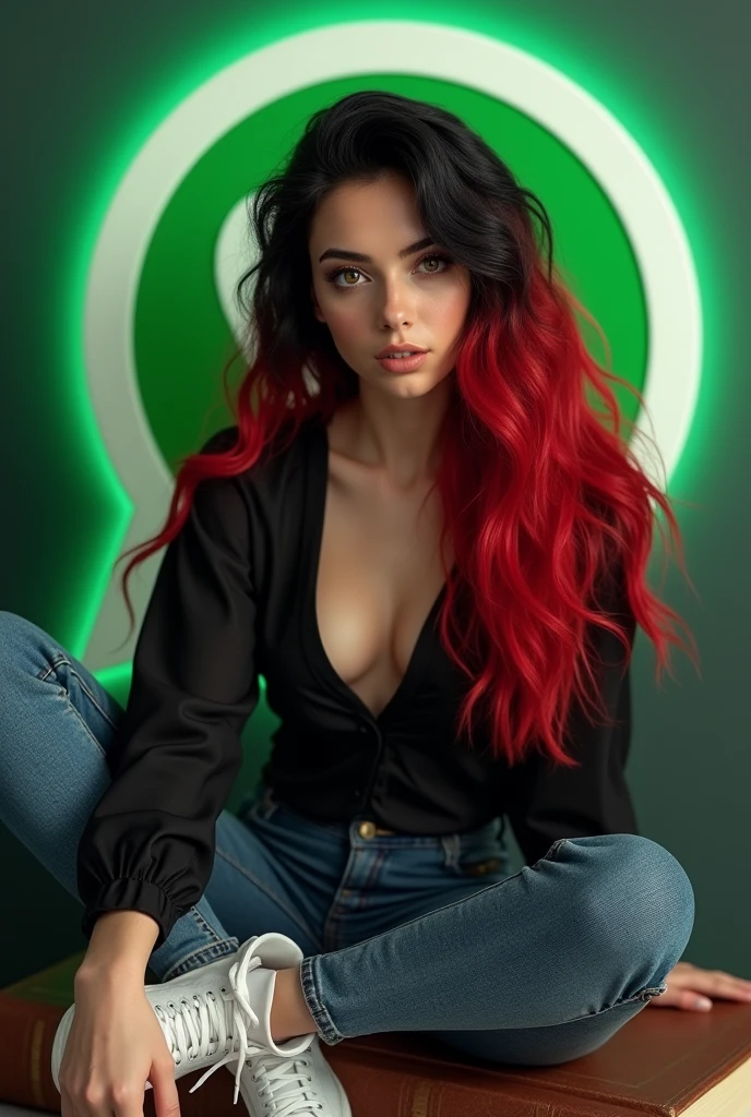 mujer joven, uno, un vampiro, Sangre, colmillos, sin ropa interior, sexy, cabello rojo, Detallado,