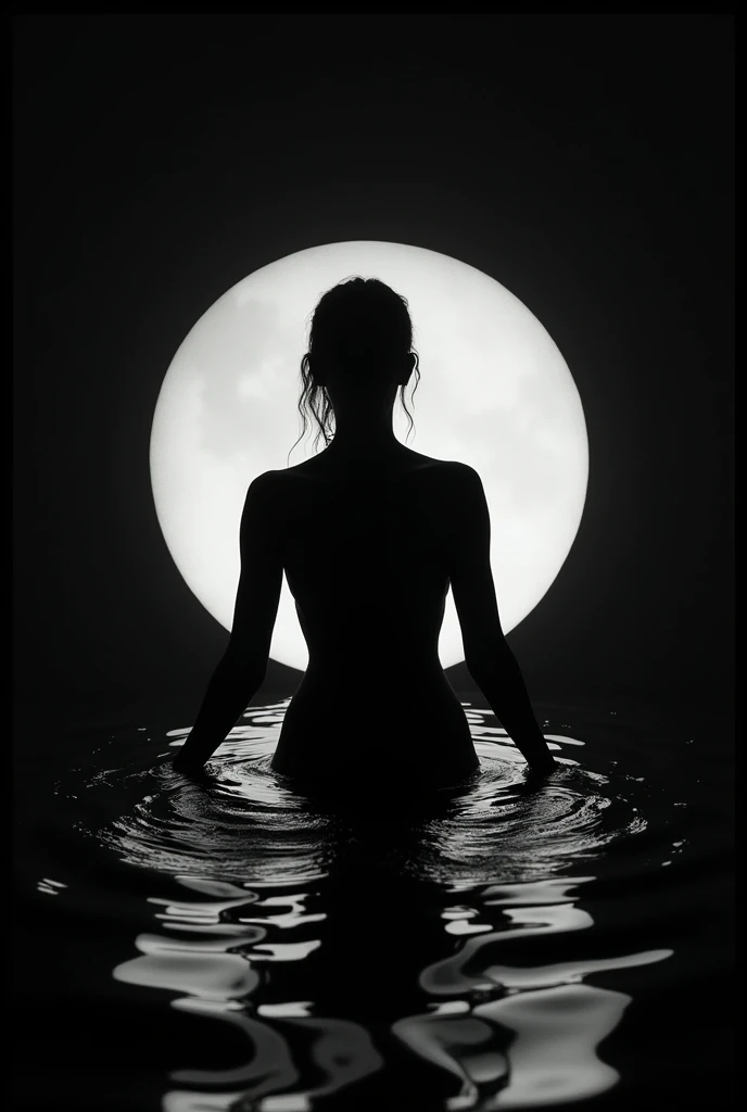 there is a naked woman sitting in the water with candles, dark skin female goddess of love, moon goddess, lunar goddess, goddess of the moon, cinematic goddess shot, mami wata, 8 k sensual lighting, bathed in moonlight, hecate goddess, night with moon and candle, moonlit, cinematic goddess body shot, the glow of the moonlight