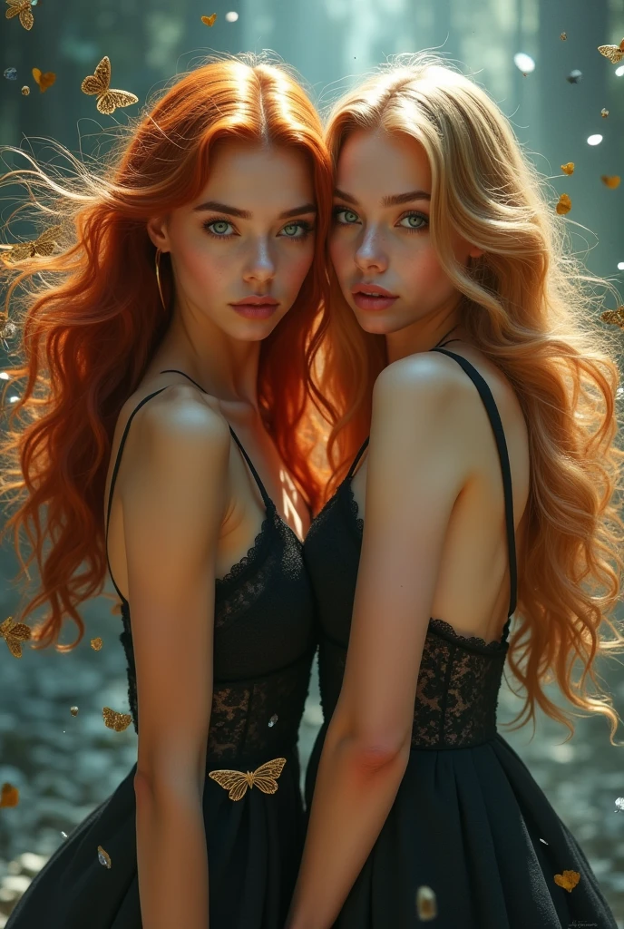 ultra realistic professional full body camera (((2girls one red hair the second blond hair wearing empress crown dancing in fantasy ball , romantic era luxurious ))) (photo 1028k qhd) by (James C. Christensen:1.2|Jeremy Lipking:1.1), (Dittmann Anna:0.3), (jiner:0.3), (mise au point nette:1.3) lndswgnr,High detail, instagram top model,blonde hair, beautiful detailed baby blue eyes, k eyes,(eye (eye makeup: 1.2) sleeping Pose of the Instagram model, perfect on nose, attractive lip shape has an upper-to-lower lip ratio of 1:2, perfect ivory skin confiant, (((anatomycally perfect 25 old ladie hand,finger, nail))),fille en forme Fille maigre et sexyeast:1atomie parfaite, Perfect symmetry:1.2, Realstic position, realistic and gorgeous face:1.2, perfect face, highly detailled, happy, confident, ighting cinematic, Lighting scene, soft lights, instagram standing pose (((baby blue eyes,, Fille maigre et sexy, breast:1erfecting face, attractive lip and nose,(masterpiece, highest quality, official art, beauty and aesthetic:1.5), perfect anatomy, two stunning girl one blonde hair weapress crown the second red hair is deeply in love with each other, dancing in ball wearing luxurious golden dress, romantic atmosphere, flower and moon, magnificent panorama view , luxurious ball in castle fantasy and magic era