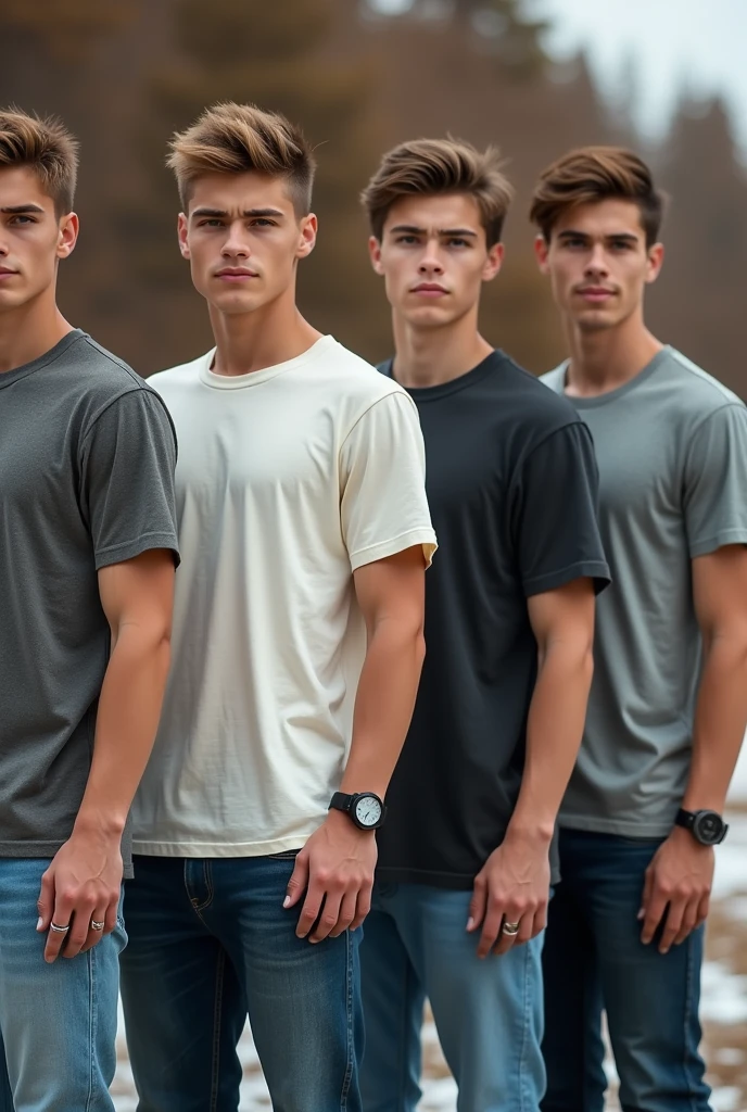 a light skin tone guy 5'9 height and his boyfriend of 5'7 height with medium tan both are wearing black vollyball tshirt make it anime