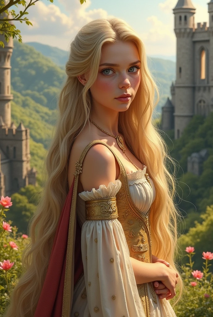 Jolie blonde en ringrave