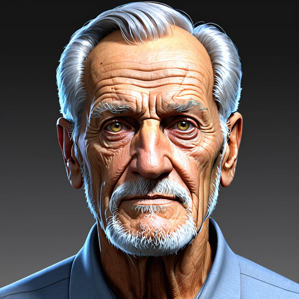 create the image of an elderly man who appears to have lived thousands of years, but has a youthful and strong appearance. Besides, your eyes are lifeless.