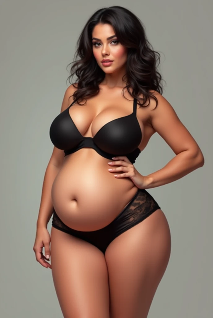 Extremely busty woman half naked
