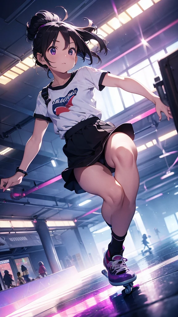 juri han, work of art, tight white secretary shirt with black tie, black high waist skirt, short skirt, short hair, black hair, black tights evil,brava
olhando para frente,solo
