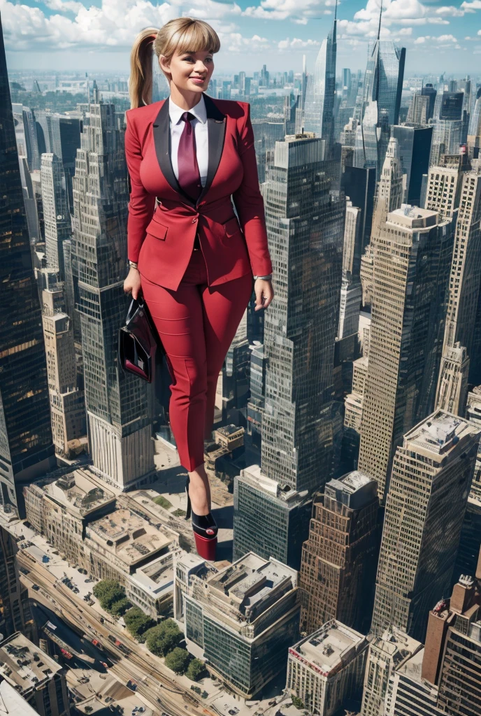  Young adult 1 mistress with a large penis out from her trousers , beautiful curves a massive curvy thighs blonde ponytail red lips wearing a perfect black suit and blazer with a ((massive thick and massive windosr knot crimson tie)) white shirt massive breasts. Platform high heels , large white tie, holding a boutique of flowers, colossal breasts. Platform high heels , standing, giantess art, tie bar, highly detailed giantess shots, giantess, most detailed, perfect face, Two legs, Five fingers, short hair, A girl who is bigger than a skyscraper, standing on very small city, skyscarpers at their feet, skyscrapers small, smile, huge breasts, major metropolis, numerous cities, , A very small big city, Miniature metropolis, Full body description, GTS, giga giantess, gigagts, stomping city, crash city, tiny city, micro city, , High resolution, highest quality, masterpiece,  tiny destroyed skyscrapers city, illustration, skyscrapers size of small toys standing behind and very far away from city, (masterpiece, best quality, best shadows, best shading, perfect hands, perfect face, cinematic lighting, colorful, ultra-detailed, beautiful photography, character focus, extremely-detailed, photorealistic, hyper photorealism, atmospheric), ), (giantess, stereotypical office boss), (dirty, filthy, unwashed, sweaty, unkempt, happy, tired, exhausted, annoyed), ((walking, mid stride:1.2, stepping down on:1.2, stomping, crush, rampage)), (black patent Louboutin rounded toe pumps, high heels, platform heels), ((,)), ((long ponytail hair with front bangs)), (high altitude photography, satellite view), (curvy, , heaving bosom, legs), (mega city, urban sprawl, and small towns, buildings, roads), (((cloudy, overcast, clouds and atmosphere partly obscuring the subject:1.2, hazy atmosphere, haze in foreground, wispy clouds)))