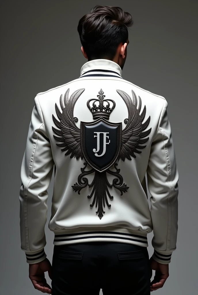 Sports jackets with white colors, black and gold