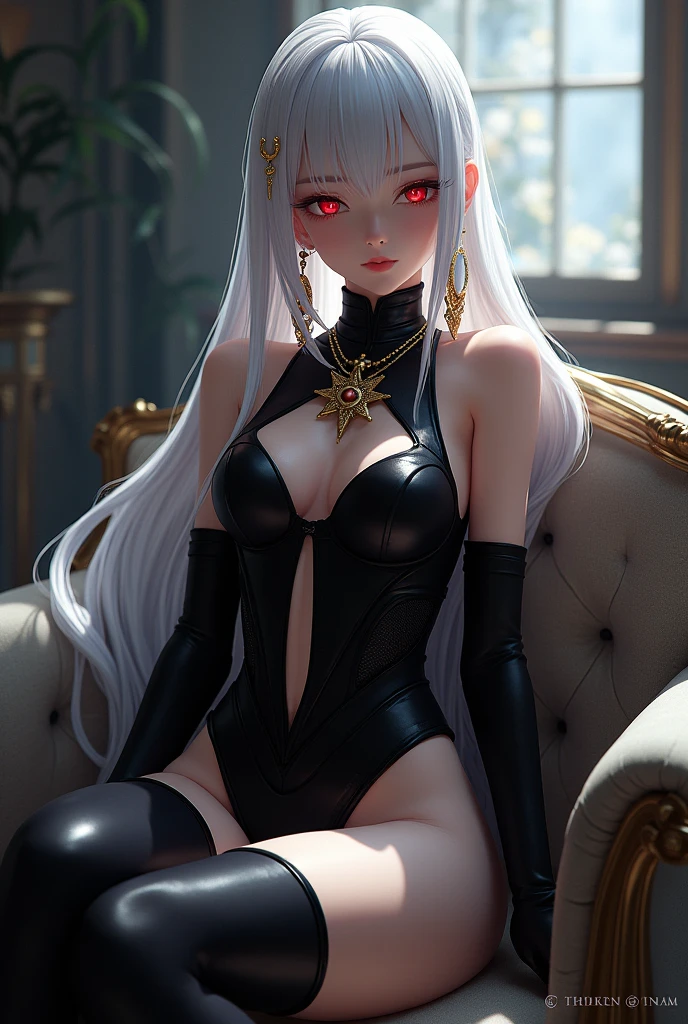 a woman in a black outfit sitting on a throne with horns, beautiful elegant  nude demon queen,big , dark nipples, milking,   demon anime girl, queen of the underworld, beautiful succubus, goddess of the underworld, portrait of a female demon, white horns queen demon, trending on artstation pixiv, with red glowing eyes, rossdraws sakimimichan, queen of darkness, succubus | medieval