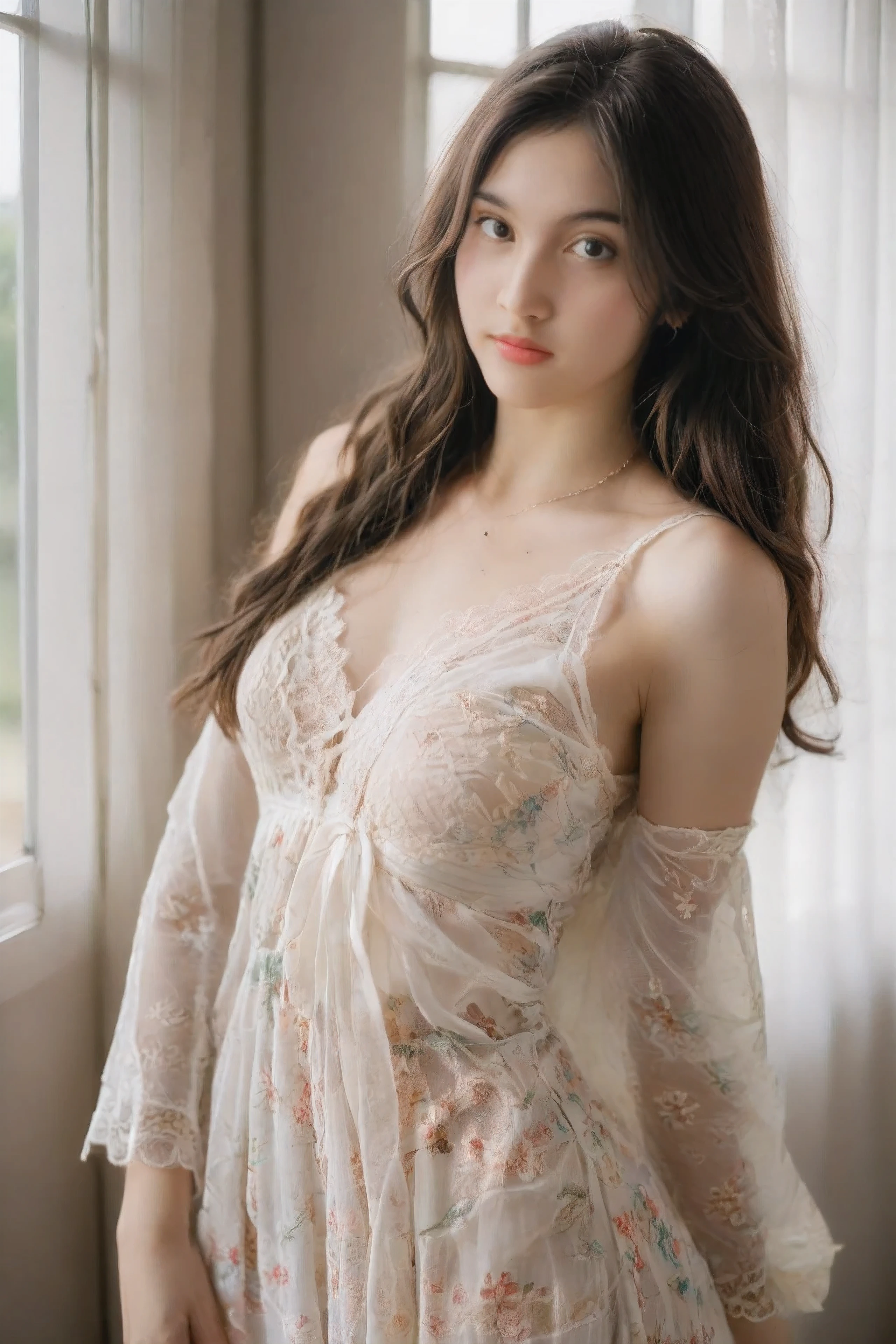 (masterpiece, best quality, best quality, official art, beauty and aesthetics: 1.2), (1 girl: 1.3), very detailed, (fractal art: 1.1), (color: 1.1) (flowers: 1.3), most detailed, long wavy hair, up to the knees, eyes looking at camera, perfect eyes, (wet skin), 