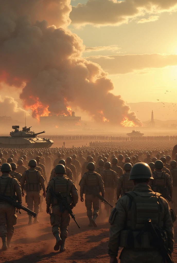 a close-up of a crowd of people with fire and smoke, soldiers attacking, nekro borja, settlement of aliens and people, journalistic photography, destroying the walls, publicity view, in screenshot from the film 300, us ministry photo journalism, planets colliding, inspired by Gustav Doré, anamorphic flames --auto --s2