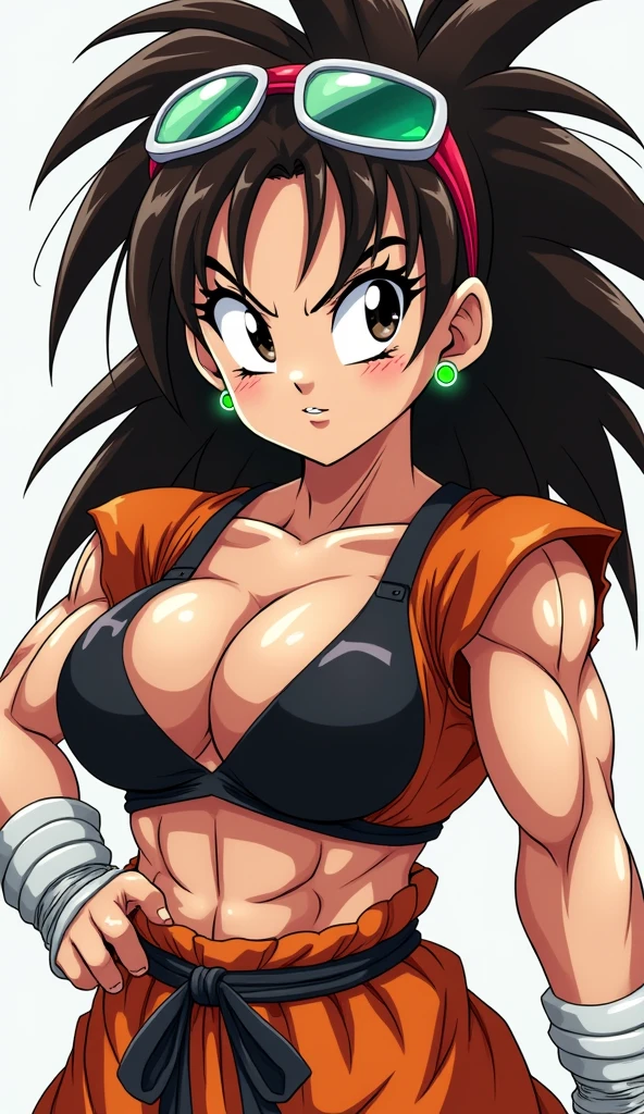 ultra detailed, masterpiece, best quality, solo, soft smile, light smile, Caulifla, Dragon Ball,
1girl, black eyes, black hair, long hair, sexy bunny costume, playboy, big breast, big ass, neck red moño,  confused face expresion, sin imperfecciones, dibujo perfecto,