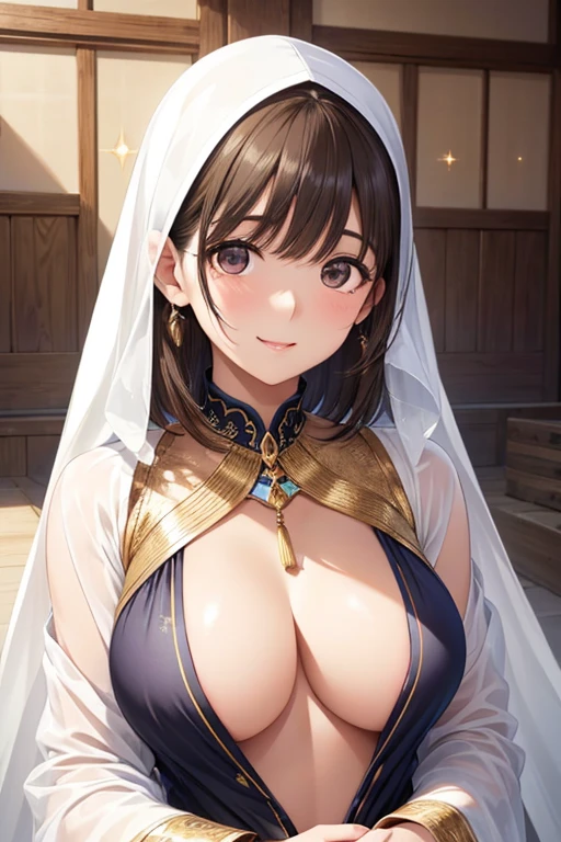 Perfect detail, Special details, highest quality,,expensive　,Gasping face、Elegant face、View Viewer, Brown Hair,Long wavy hair with bangs,Clear,Super big  , Side bang, Partially exposed forehead, , Perfect body, Tolerant、Large Breasts,Butt.Sweaty body blush, Cleavage.body fluid、large amount of vaginal fluid,Gold Jewelry,Gold Bracelet,Gold Collar、 Luxurious crown,, necklace, Pursing your lips、 A light smile, Drunk, expensiveディテール, Depth of written boundary, 1080p, 16k, Awards, High resolution, highest quality, masterpiece, 超High resolution, Anatomically correct, Super detailed、Realistic、Perfect bodyライン、Milk comes out of the nipple　Her big breasts overflow from her bra　naked　Full body image　Charm　Invite the opposite sex　On the bed in the Great Palace　Lie down　Empress　Chubby　During sexual intercourse　During pregnancy