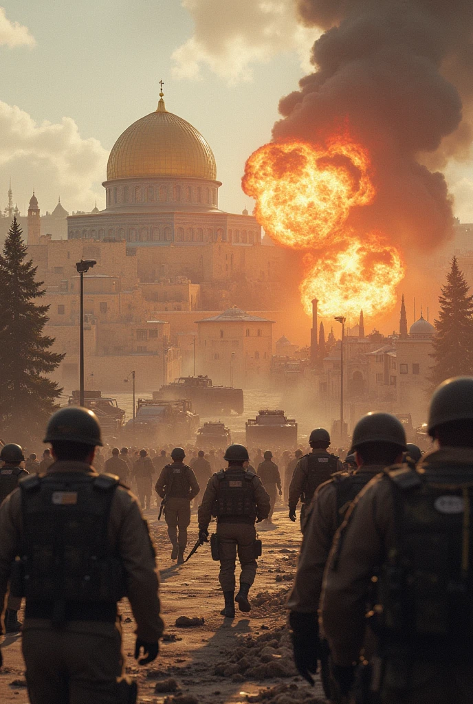 War for masjid al aqsa between muslims vs Christian and jews with modern weapons