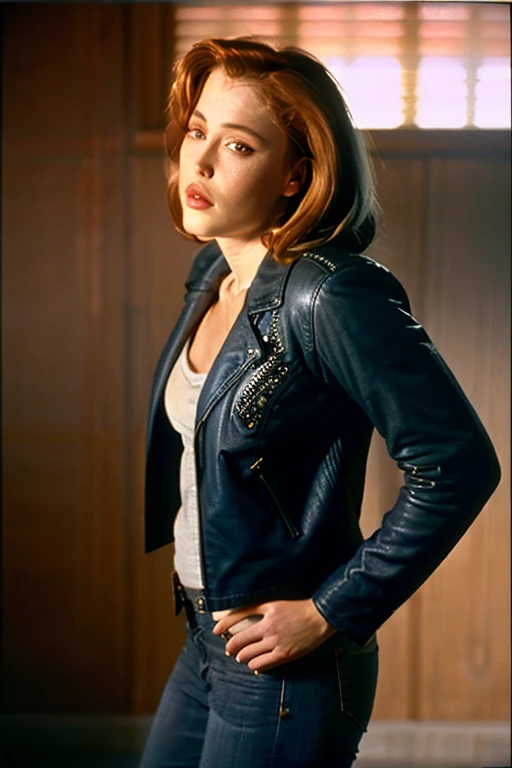 Dana Scully, portrait, natural light, tigth jeans leather jacket whit grey t shirt ,nice tits ..perfect booty atletic body .sexi face sexi posse hot
intricate details, hyperdetailed, cinematic, realistic, masterpiece