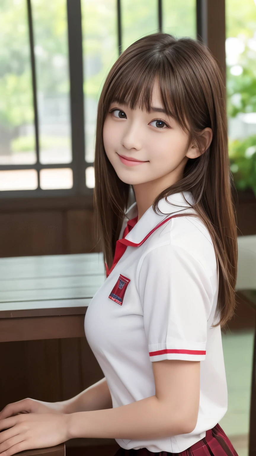 (Wearing red underwear)、Transparency、War dead、war、(((Sexy underwear is visible)))、Short skirt、Fighting Girl、very hot、small summer clothes、(Wearing a Japan school uniform)、highest quality、Beautiful Eyes,(On the battlefield)、Sad Smile、Perfect Style, Perfect balance, Detailed skin、Baby Face、Beautiful clavicle、Realistic wrinkles on clothes、Blood stained white shirt、