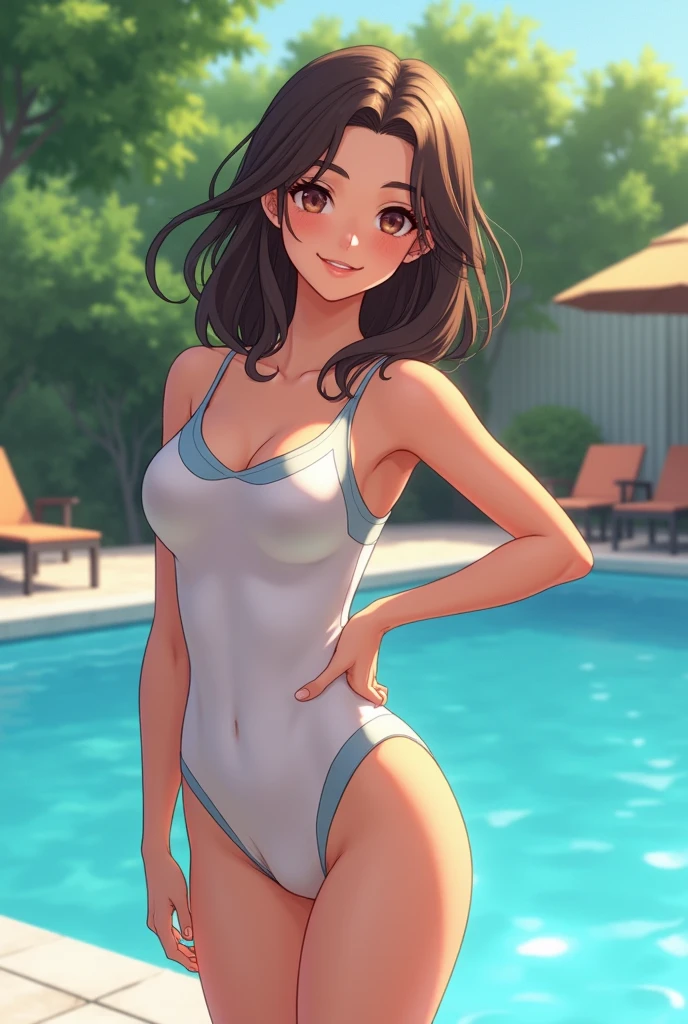 Japanese Big Tits School swimsuit Baby Face