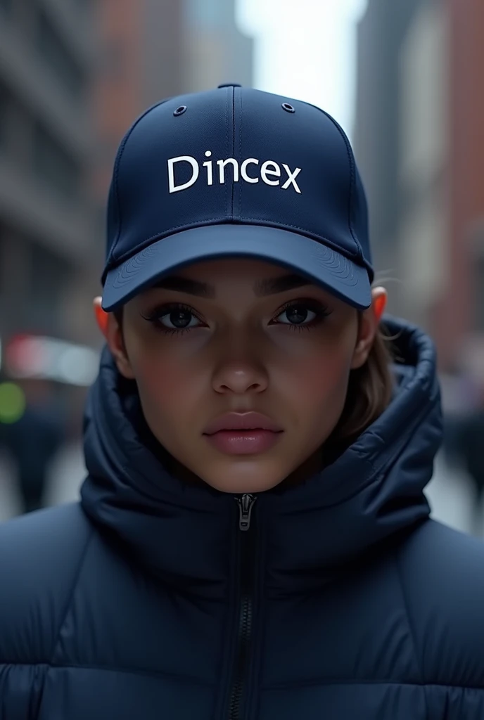 Dark blue cap design with the name dincex