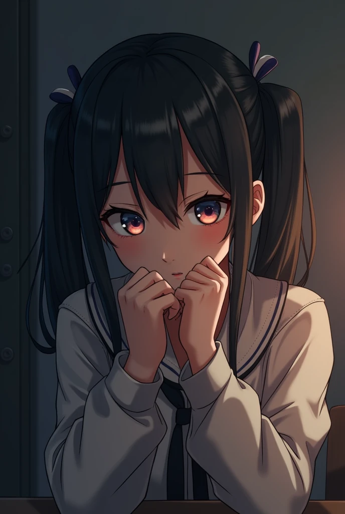 (Best Quality, masutepiece:1.2), hight resolution, Ultra-detailed, Realistic, nsfw,1girl in, Solo,kawaii,((Lori,child,13 years old:1.5)),flat chest,Beautiful detailed black eyes,short cut hair,disgusted eye,Sailor Uniform,crawling on all fours in bed,Trembling girl,cum in vagina,(orgasm:1.4),Tears at the corners of the eyes,
