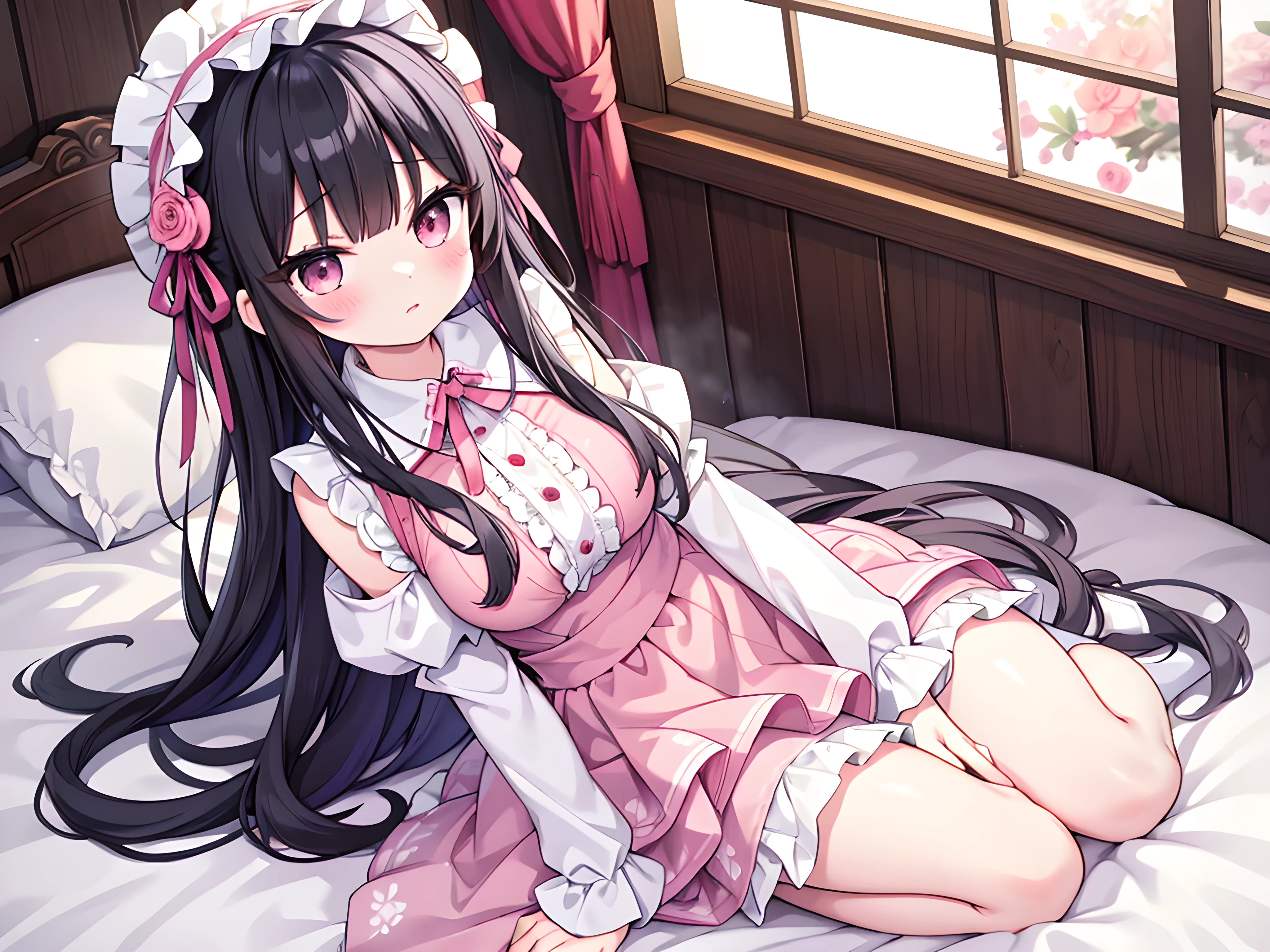 pussy, ta , sitting on a chair , masterpiece , arising from, looks at the viewer, smiling , shy , princess , long dress , priority on pussy , maximum detail