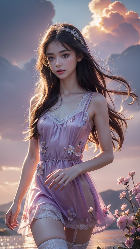 Realistic、(masterpiece、Highest quality、Highest quality、Official Art、beautifully、aesthetic:1.2)、Very detailed、woman,people々々turn black:1.2,((Backlight:1.2)),Fractal Art、colorful、The finest details、Tangled、(The background is bright and abstract:1.5)Silver Hair、Bright Eyes、Back to all、Masseter region,High resolution,1people々Girl、Idol、close、clavicle、photograph、movie、Written boundary depth、Local order、Eyes from below,Long Hair,View your audience、Cleavage,((surrealist clothes:1.4)),Puffy eyes,sit,(Big Breasts)