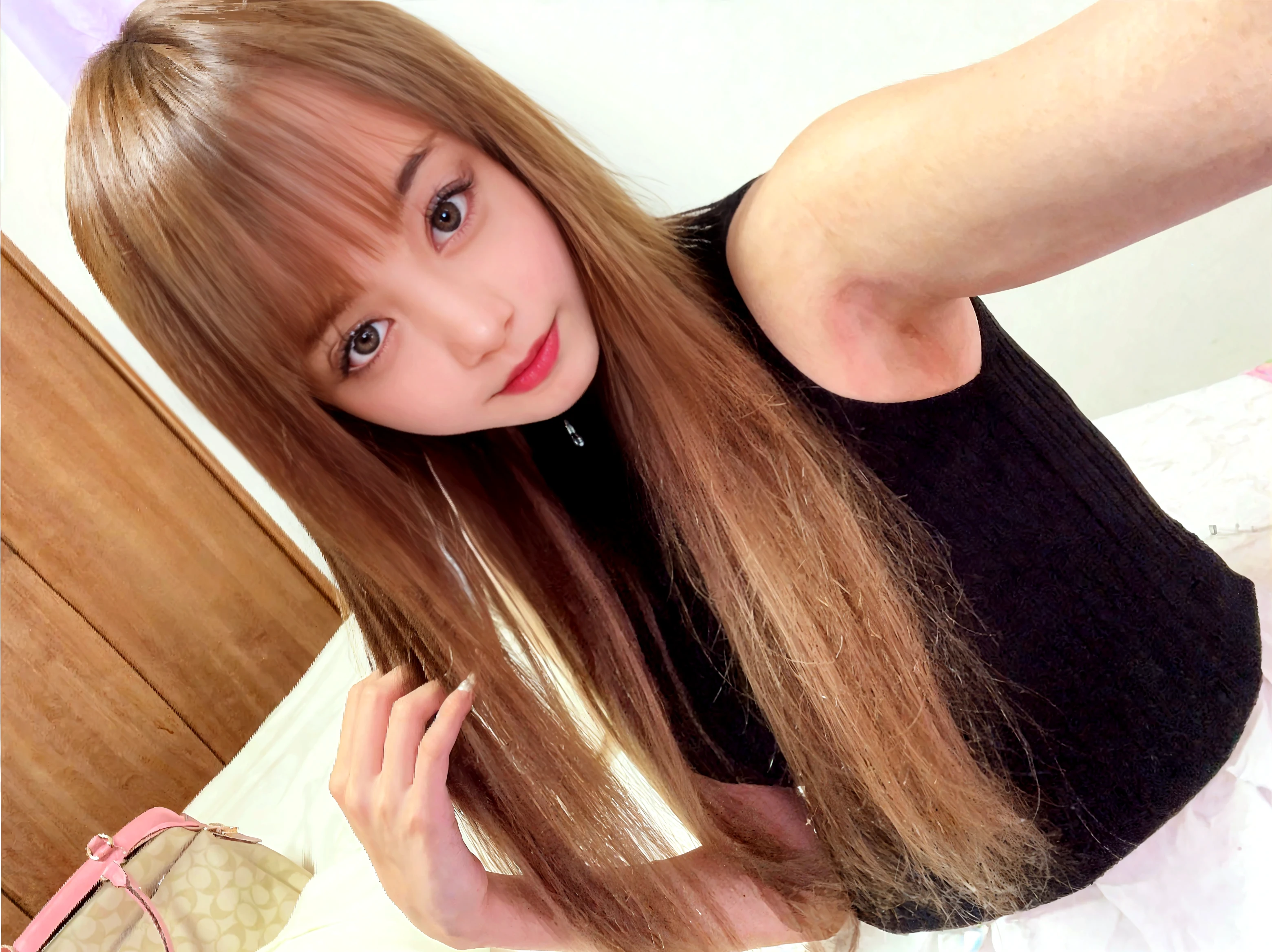 arafed woman with long hair and a tattoo on her chest, lalisa manobal, lalisa manoban of blackpink, with bangs, long hair with bangs, long hair with full bangs, ulzzang, with full bangs, the hime cut, brown hair and bangs, brown long hair with bangs, brown hair with bangs, long bangs