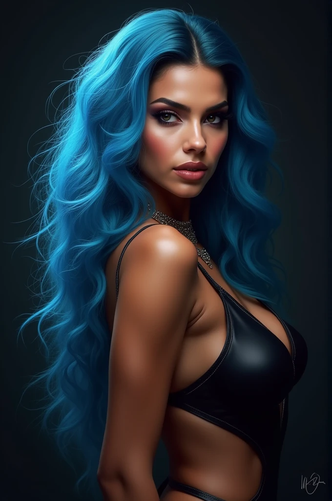 Beautiful girl with dark blue hair , Big ass with nice nipple