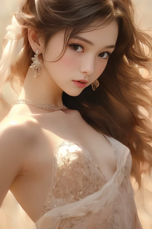 Highest Quality, excellent details, 超A high resolution, (fidelity: 1.4), The best illustrations, Photograph the whole body,favor details, Highly condensed 1girl, with a delicate and beautiful face, Delicate collarbones, High Quality Fishtail Skirt, Shyness,Frolic,dance,Soft buttocks,toppless,Happy,chest protrudes