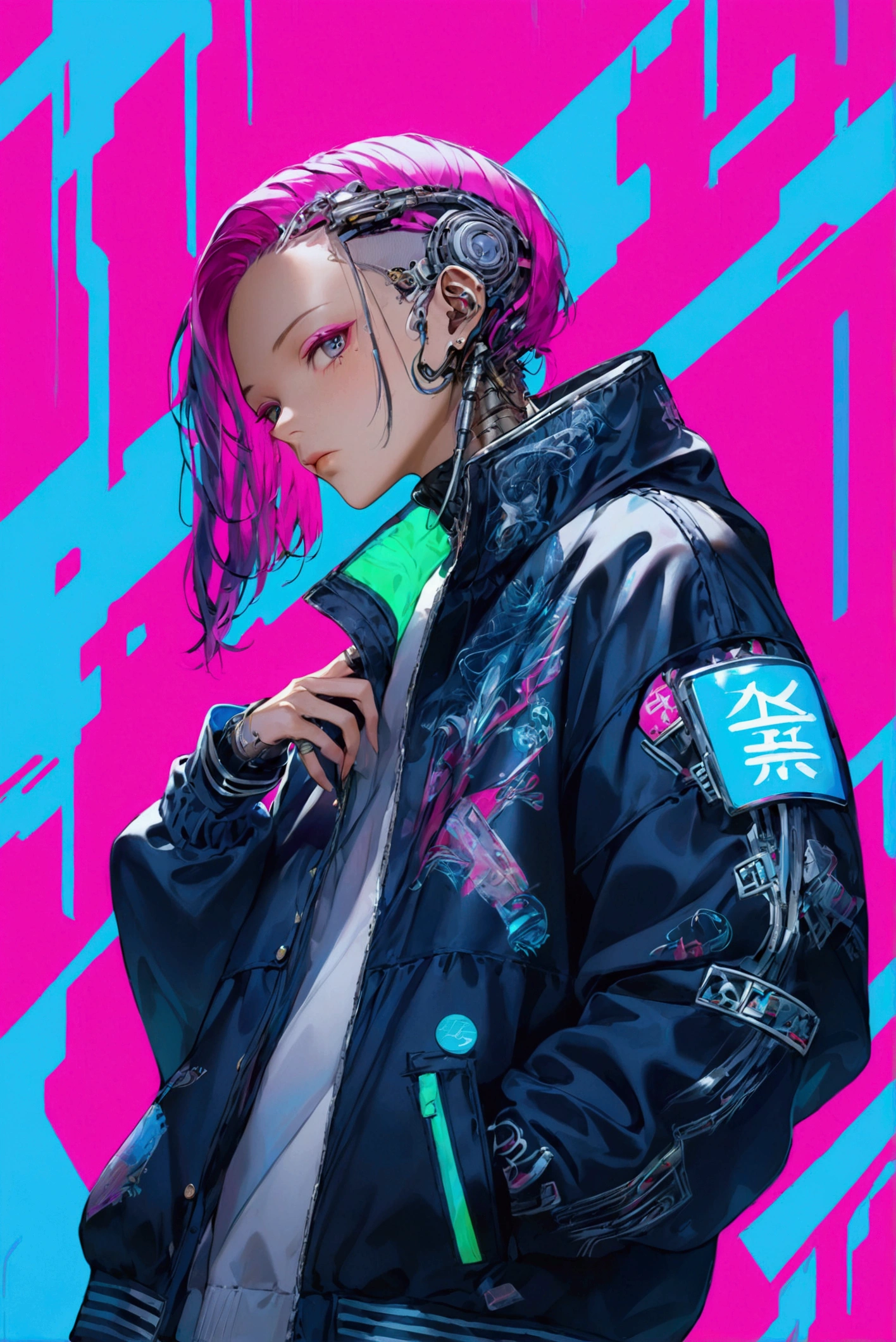 roxo:1.2,pink:1.1,white:1.5,rusty:1.3,textures:1.7 (rapper with dread hair),tattoos, (power puffer clothes:1.2),flowers,leaves,fog,lines,circles background
