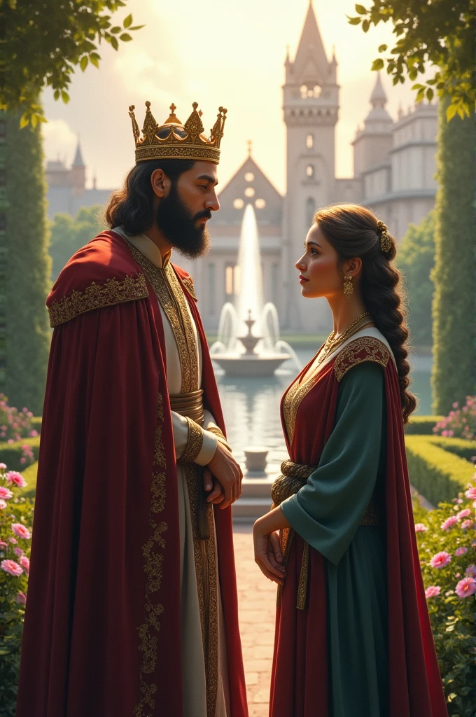 A handsome king with a beautiful princess daughter