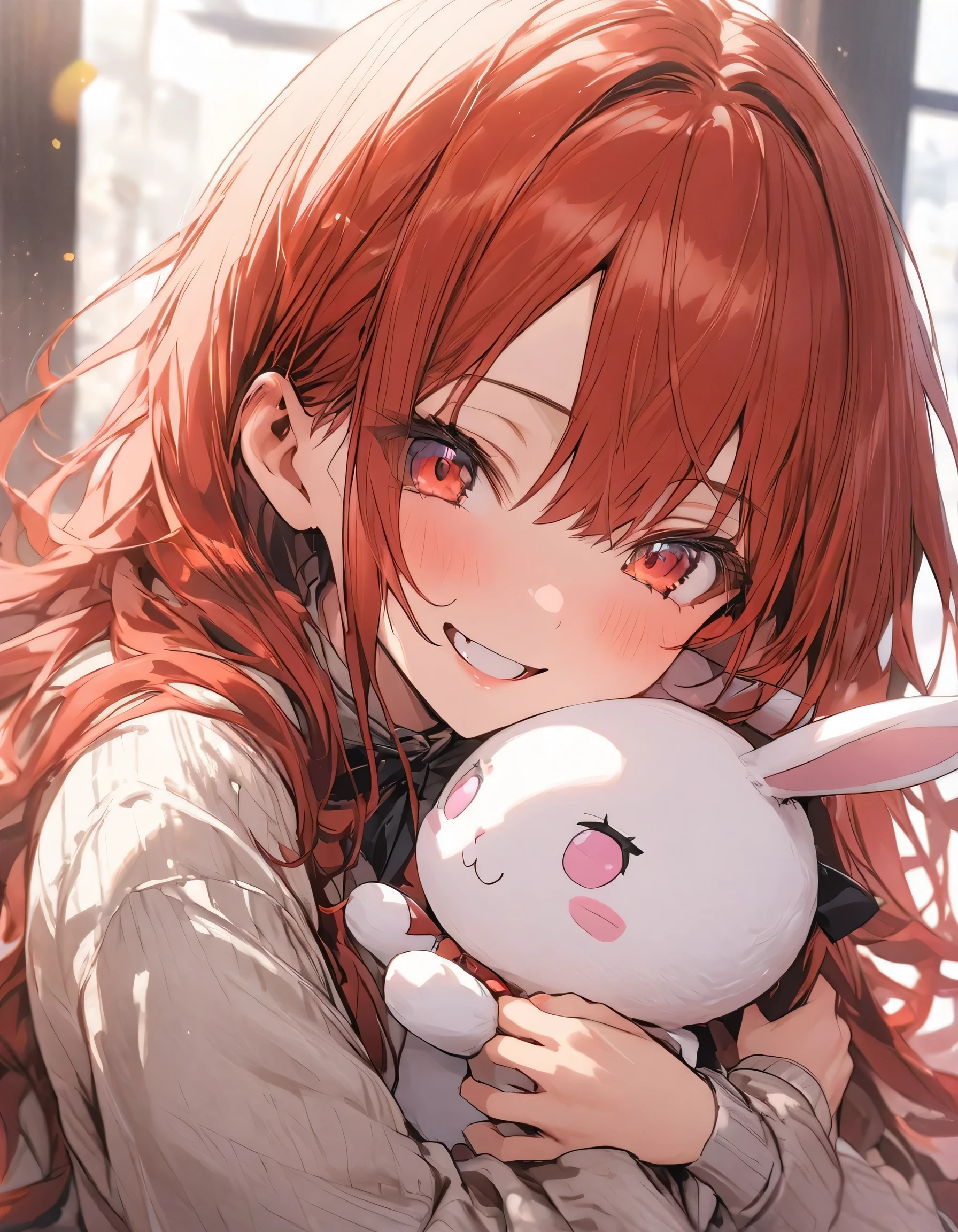 High quality, masutepiece, of the highest quality, Super Detail, Mofumofu、cuddling、kawaii、red blush、oxytocin、embarrassed from