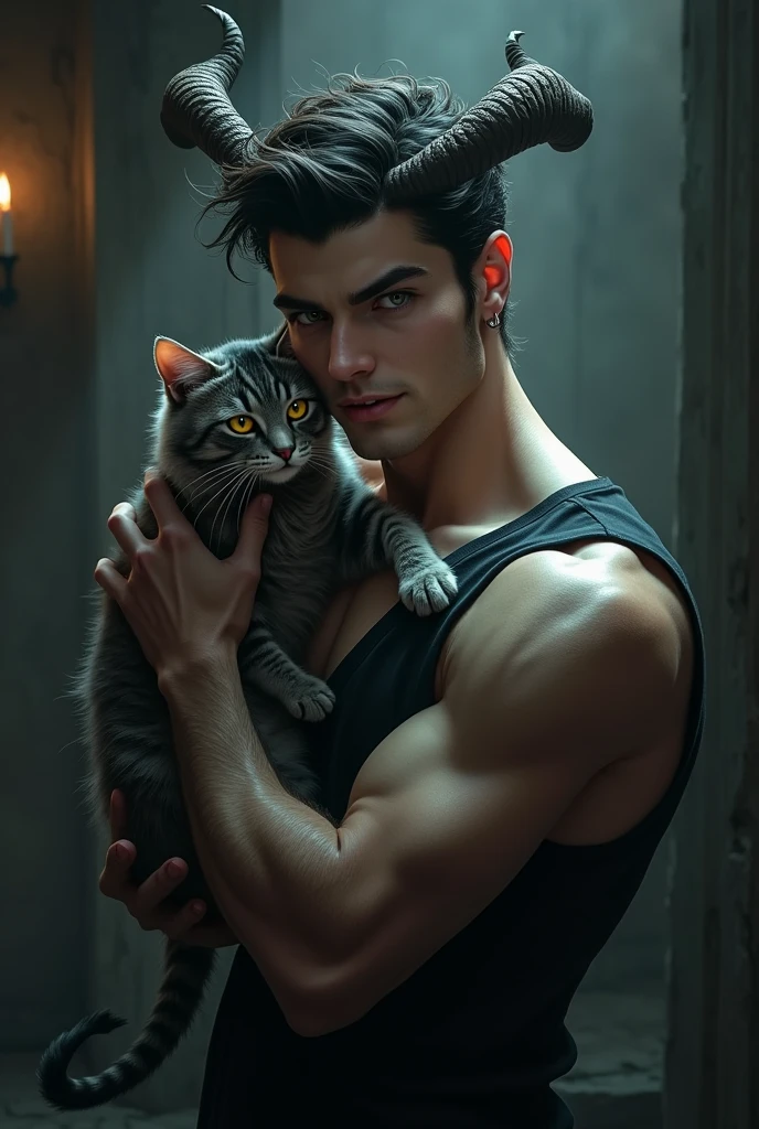 /imagine prompt https://www.seaart.ai/home?ad=S02K001 cyberpunk handsome boy ultra realistic with cat--v 4 --auto