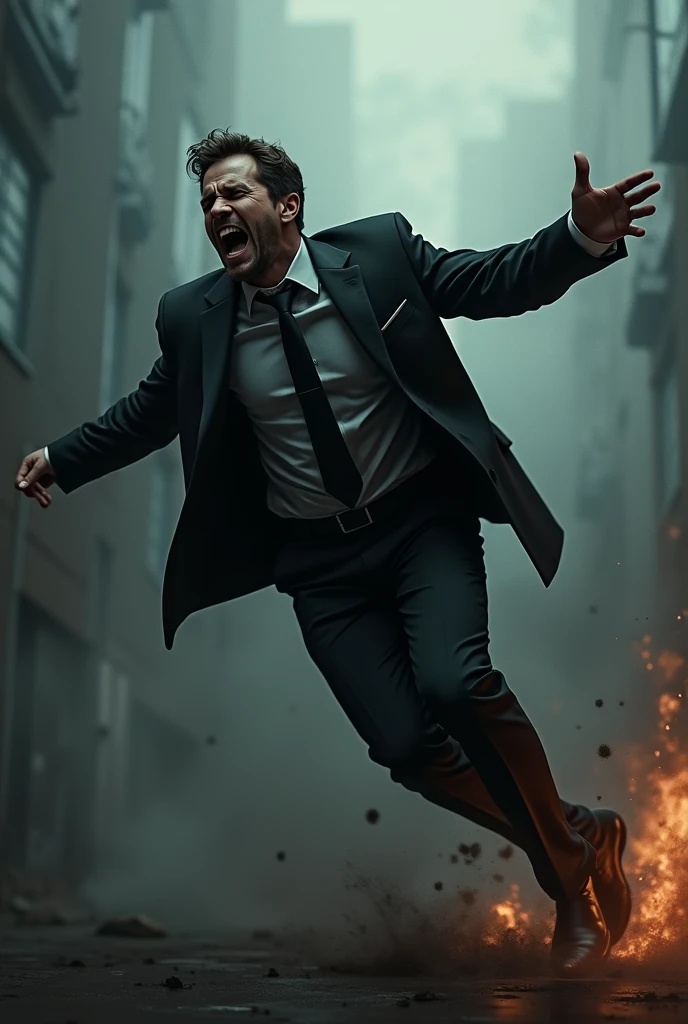 explosions and bullets, on white background