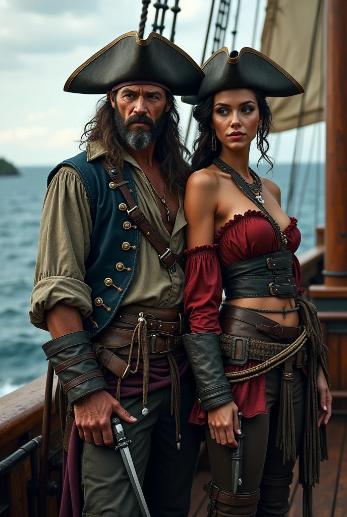A female pirate with a male pirate on a ship in the storm with pistols and a saber and a basket with honey tonka beans and cafe
And a text written at the top of the image
RHUM ARRANGÉ and text written at the bottom of the image
CE N'EST PAS POUR LES ANGES !