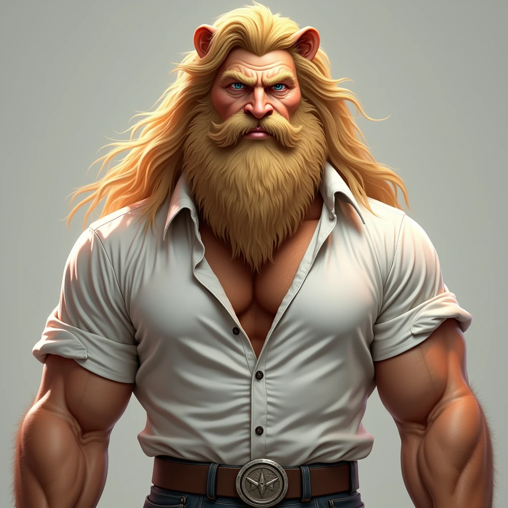 SemiMuscular and chubby , male middle aged, anthro lion, thin beard, flirting, dynamic light, opened Shirt, thick shirt ,Orange hair and beard, extremely hot and sexy, Daddy figure, hot daddy, boss, by darkgem, by zixiong, by glitter trap boy