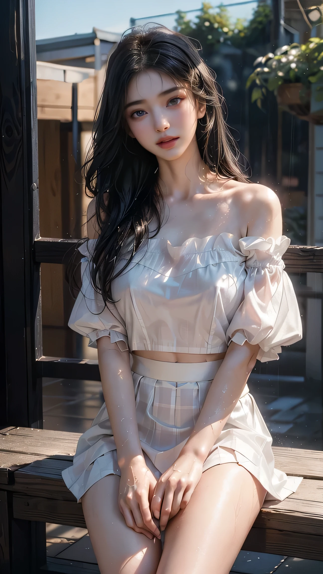 1 girl, downblouse, , munechira,(((small breasts))), looking away,leaning forward,bending over, birds-eye view shot , Upper body, necklace ,in at wedding reception,long sleeves loose dress, besides decolated detailed  loose bra within,long skirt, short hair ,8K, Best Quality, Masterpiece, Ultra High Resolution, (Realism: 1.4), Original Photo, (True Skin Texture: 1.3),