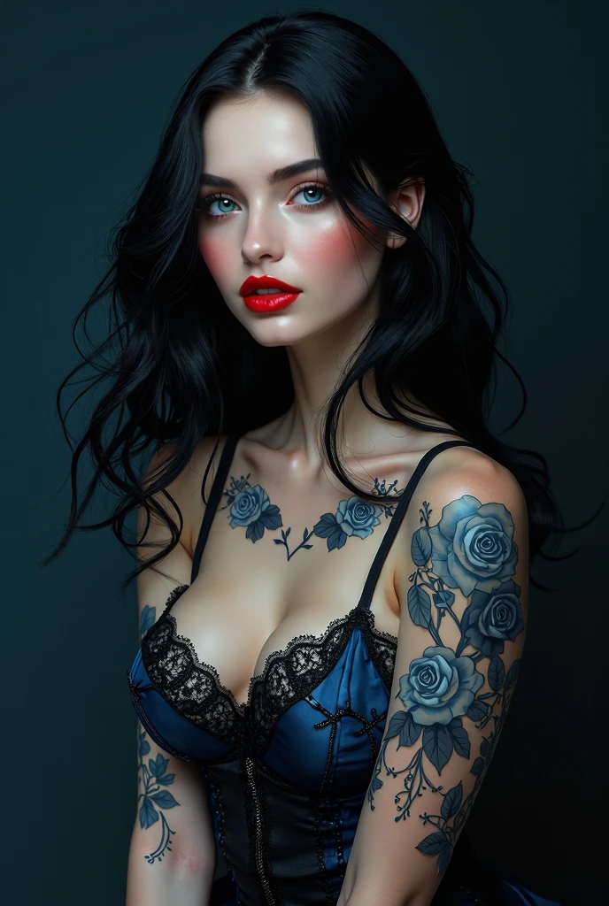 (masterpiece:), (best quality), highly detailed, beautiful detail, extremely delicate and beautiful,
barghest (fate), blue lips,pale skin,tattoos,bare navel,latex clothes,beautiful detail,dark lips,pale skin,tattoos,bare navel,