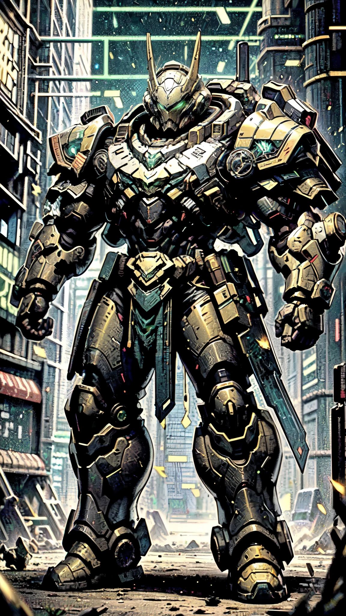 (masterpiece:1.5, best quality:1.5, extremely delicate:1.5), ((male:1.5)), a man wearing a full-face helmet, a biotech armored combat suit, green eyes, (a composite layered chest armor), fully enclosed shoulder guards, matching arm and leg guards, a belt of gemstone, (the color scheme is primarily Red with Blue and Green accents), the design balances heavy with agility, a high-tech bio-mecha armor, (Armor Concept Inspired by Space Marines, stand of a futuristic sci-fi city), this character embodies a finely crafted fantasy-style armored hero in anime style, exquisite and mature manga art style, (element, plasma, energy, the armor glows), metallic, high definition, highres, ultra-detailed, ultra-fine painting, professional, perfect body proportions, golden ratio, anatomically correct, symmetrical face, extremely detailed eyes and face, high quality eyes, creativity, RAW photo, UHD, 32k, Natural light, cinematic lighting, masterpiece-anatomy-perfect