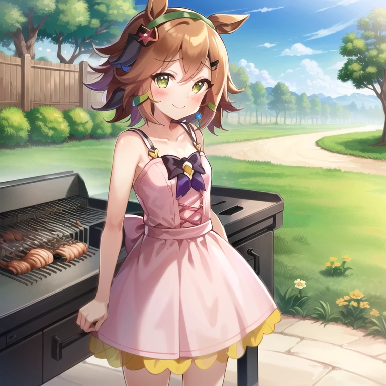 (masterpiece, high quality:1.2), 最high quality, (((((2 grills))))), Very detailed, (((software))), Outdoor, sun, sunny, day
and
(((((2 grills))))), Very detailed, (((software))), Standing, (((Sakurai Momoka), Pink clothes, Flower Hairband, (Small breasts), (short hair, Blonde), blush, smile, Green Eyes)), and
(((((2 grills))))), Very detailed, (((software))), Standing, ((((Zenno Rob Roy (Umamusume))), Black Hair, blush,  earrings, One braid, short hair, Bobcut, Horse&#39;s ears, Glasses, Horse tail, Large Breasts, blue eyes)), Detailed hands, Detailed fingers, ultra-dDetailed fingers, 