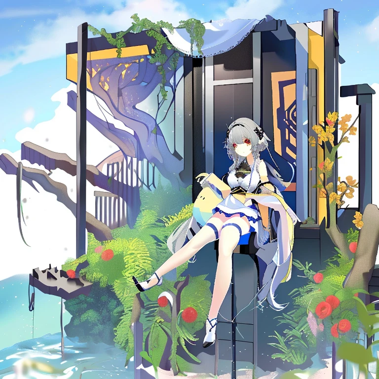 Very detailed,Pieces fly, Highest quality, Anime Images, Anime style etc.., Hired \(Genshin Impact\), Sit at the table, View from above, smile, 1 Girl, Twin Horn, ticker,Fits your body type, I can see the pussy , blush, Colorful pastel fantasy,Sexy pose,Very detailed background,Nice views,Beautiful and beautiful scenery,((Very detailed landscape)),Incredibly high quality,Night Sky