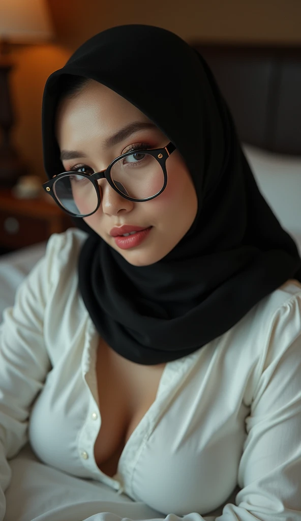 A beautiful woman laying on a bed with a black head scarf, on my bed, while posing in the same bed, laying on a bed, posing in a bedroom, malaysian, laying on her back on a bed, laying back on the bed, posing in bed, 18 years old, she is laying on her back