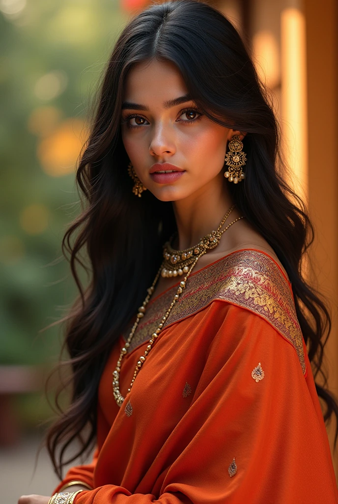Beautiful India girl wearing saree