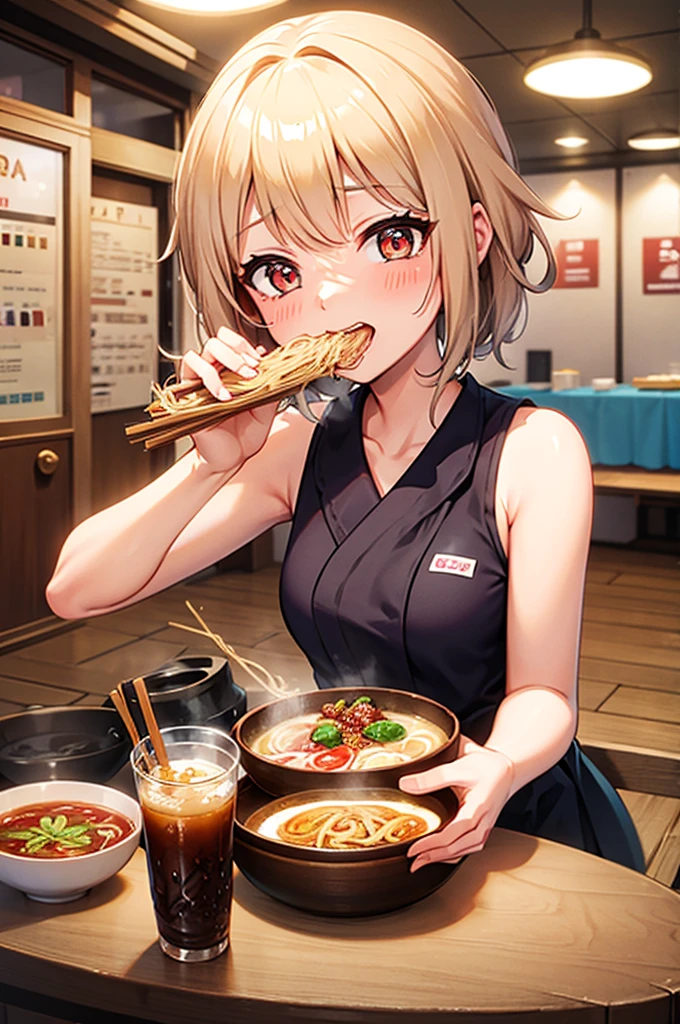 1girl, <lora:sdxl2-flat2-512b:-1>,medium breasts,school uniform,
<lora:yakiniku_XL_v1:0.9>,yakiniku,food, solo, bowl, holding chopsticks, rice, table, meat, plate, indoors, sitting, restaurant, vegetable, eating, salad,
ceiling, upper body, looking up, anguish, closed mouth,
masterpiece, best quality, very aesthetic, absurdres