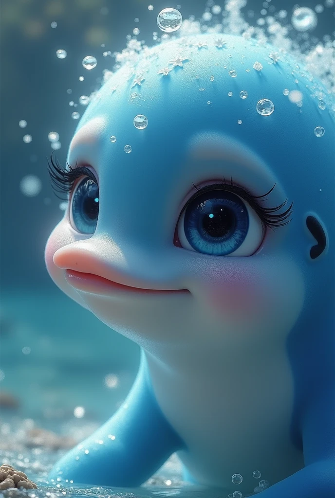 cute mascot character, seaart, dolphin, beautiful detailed eyes, beautiful detailed lips, extremely detailed eyes and face, long eyelashes, photorealistic, 8k, hyperrealistic, highly detailed, cinematic, dramatic lighting, vibrant colors, ethereal, whimsical, magical, fantasy, concept art, digital painting